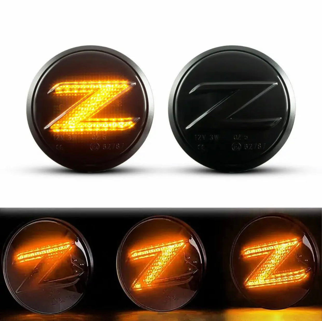 2x LED Side Marker Light Dynamic Sequential Smoke Lamp For 2009-2020 Nissan 370Z