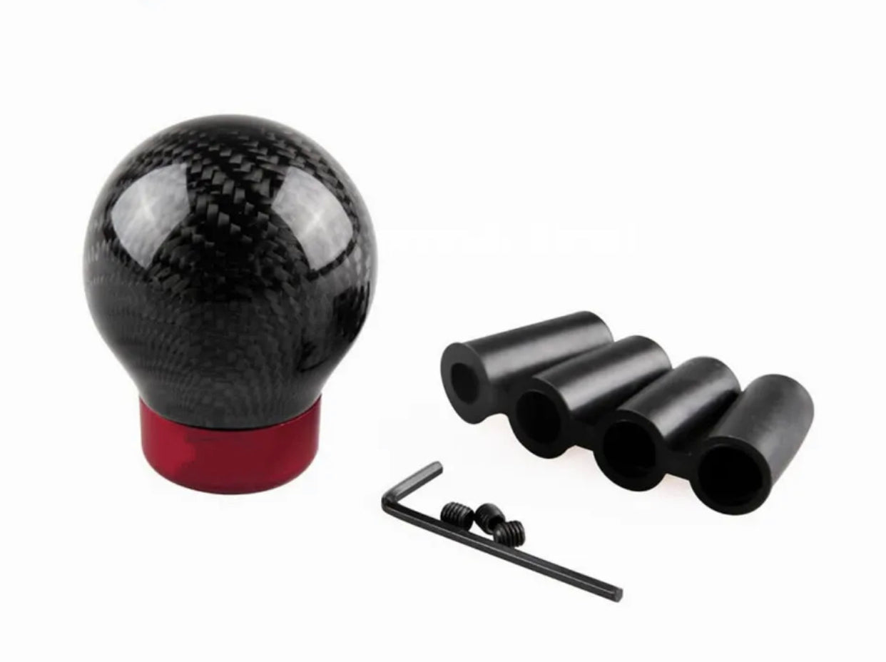 Universal Carbon Fiber Shift knob Black Ball Manual Car Gear Shift Shifter Knob