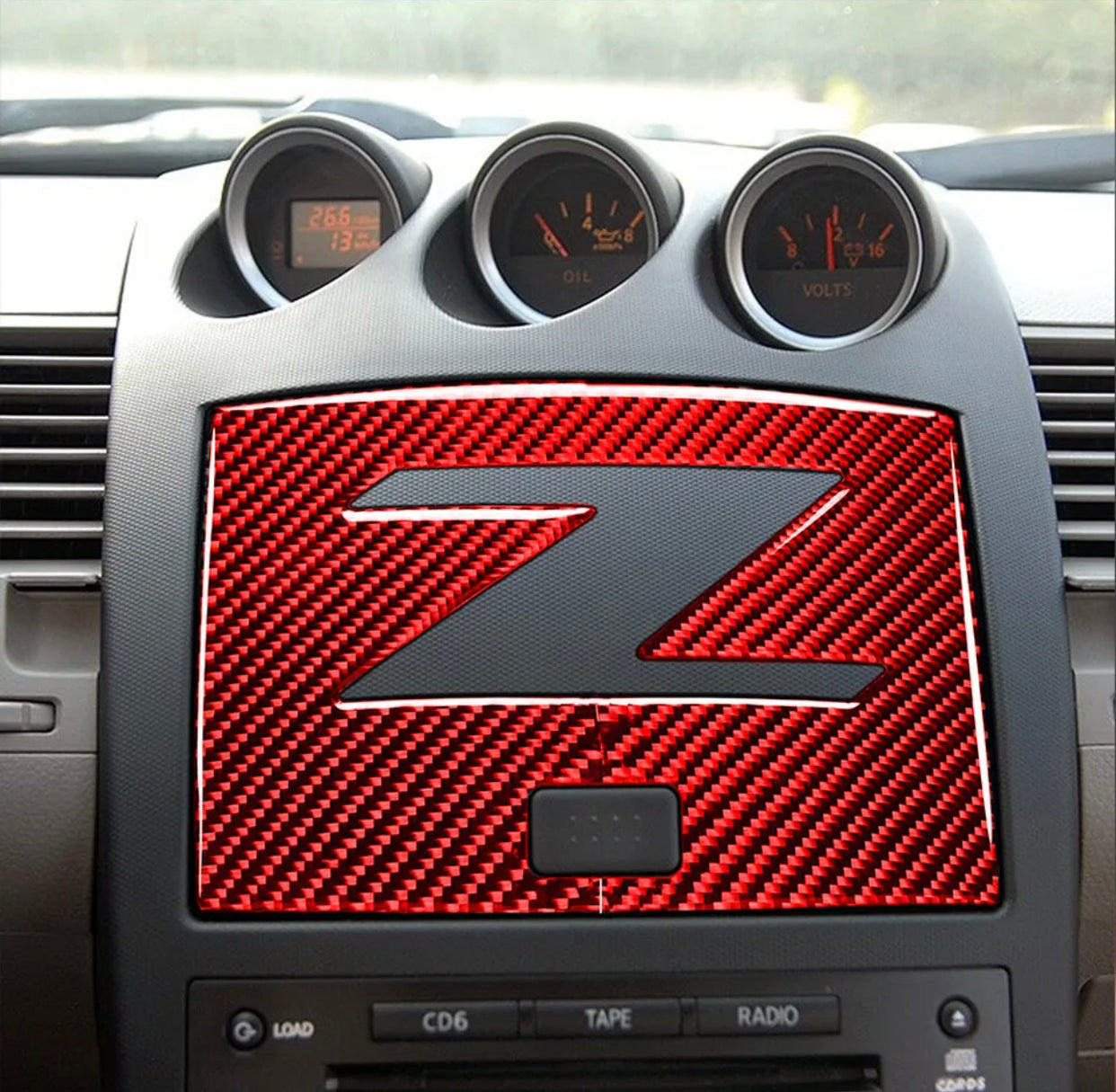 For Nissan 350Z 2003-2009 Carbon Fiber Interior Center GPS Navigation Cover Trim