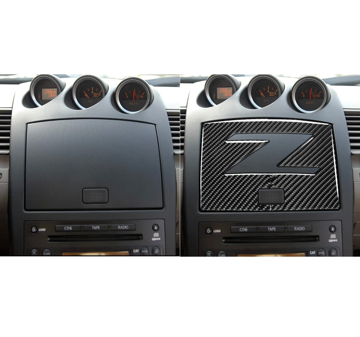 For Nissan 350Z 2003-2009 Carbon Fiber Interior Center GPS Navigation Cover Trim