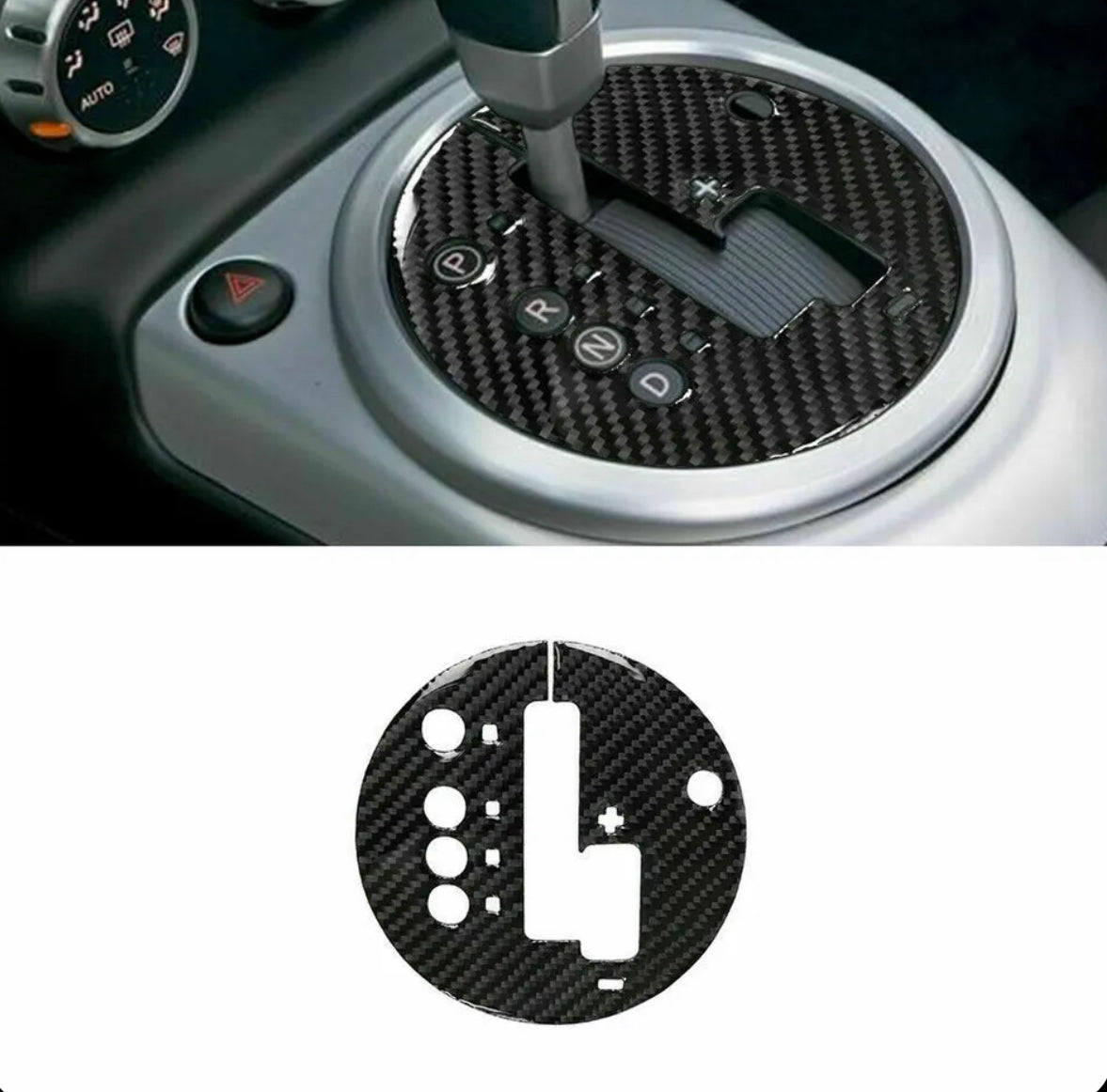 Carbon Fiber Interior Gear Shift Panel Cover Trim Fit For Nissan 350Z 2006-2009