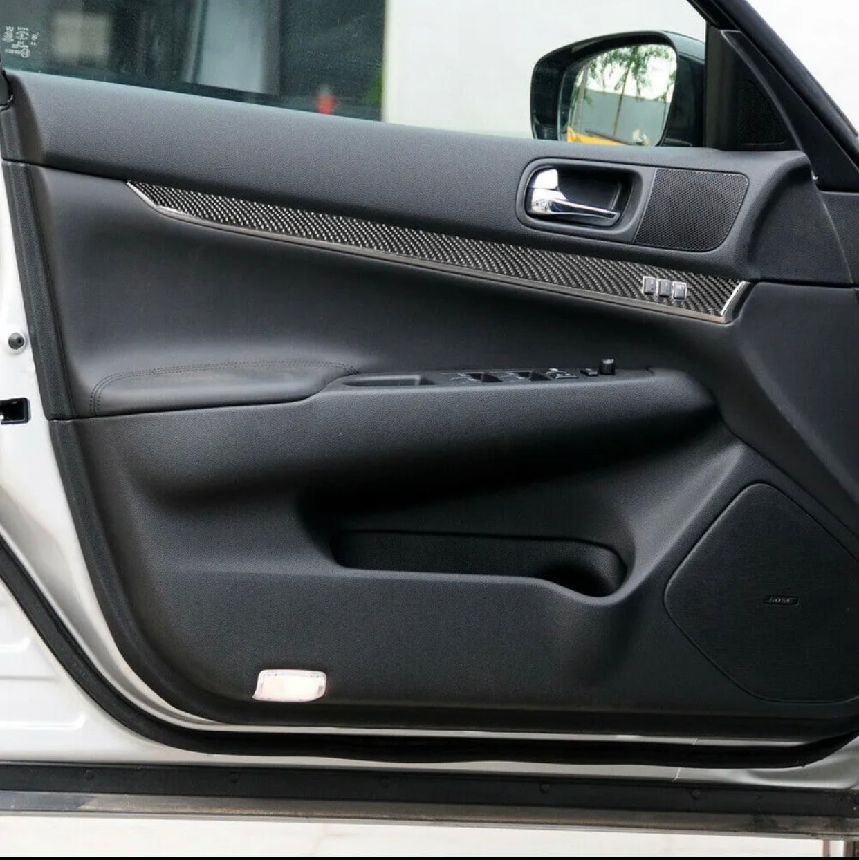 For 2010-2013 Infiniti G37 Sedan Carbon Fiber Front Door Panel Cover Trim 6Pcs