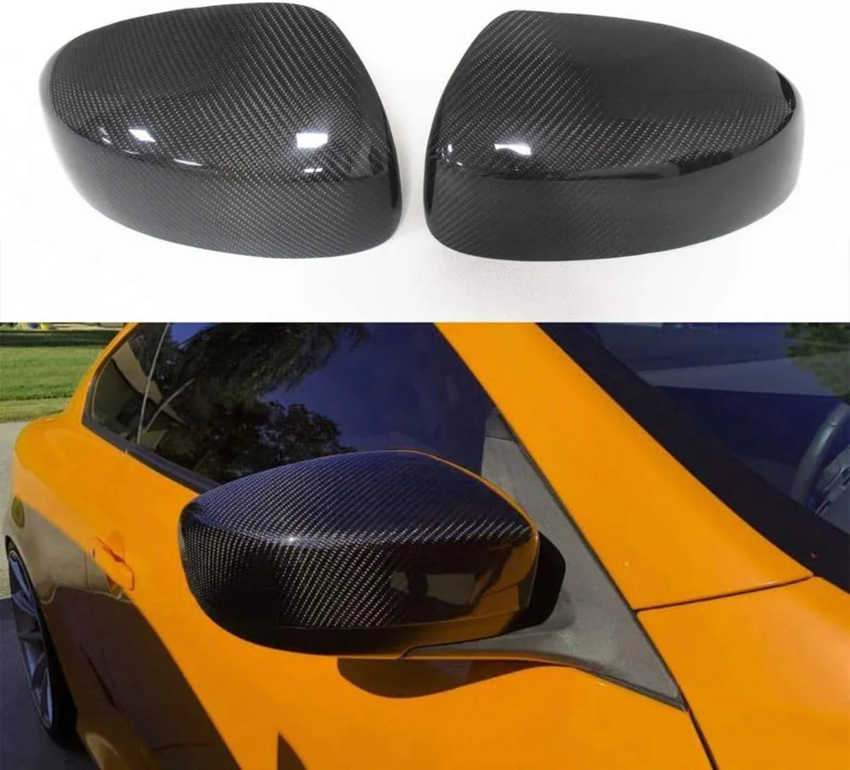 REAL CARBON FIBER DIRECT ADD-ON MIRROR COVER FOR 09-15 INFINITI G25 G37 Q40 Q60