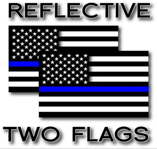 2x REFLECTIVE Blue Lives Matter Police USA Blue line Decal Stickers 1.5 x 0.75